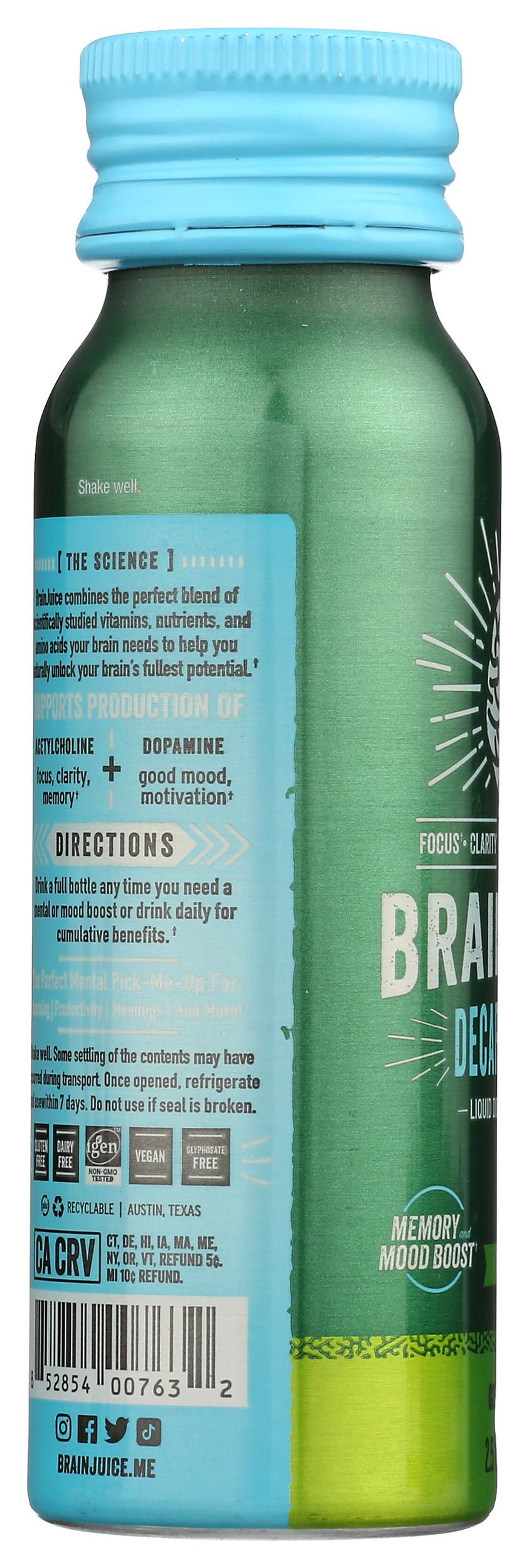 BrainJuice Decaf Classic 2.5 oz. Ready to Drink Supplement | 12-pack