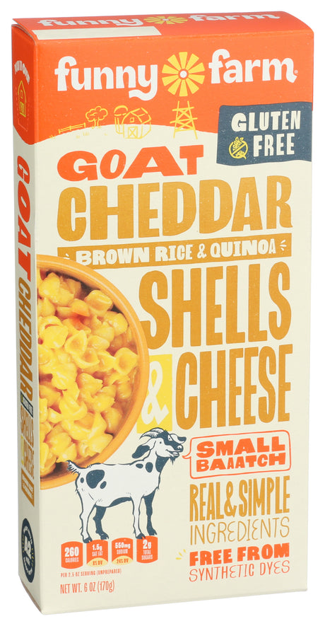 Funny Farm  Goat Brown Rice and  Quiona Shellsi & Cheese Gluten Free 6 oz, 8 Pack