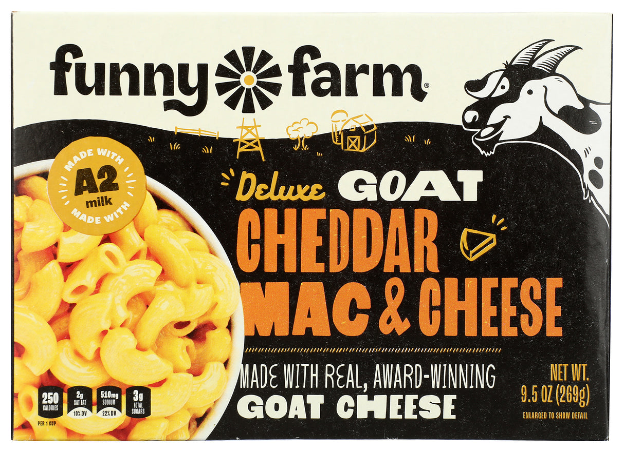 Funny Farm Delux Goat Cheddar Mac & Cheese 9.5oz, 8 Pack