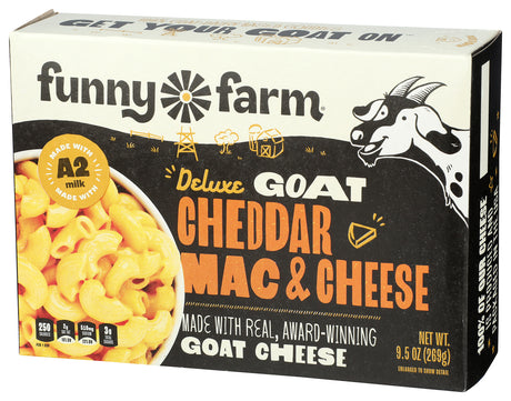 Funny Farm Delux Goat Cheddar Mac & Cheese 9.5oz, 8 Pack