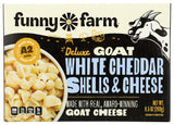 Funny Farm Delux Goat  White Cheddar Shells & Chees 9.5oz, 8 Pack