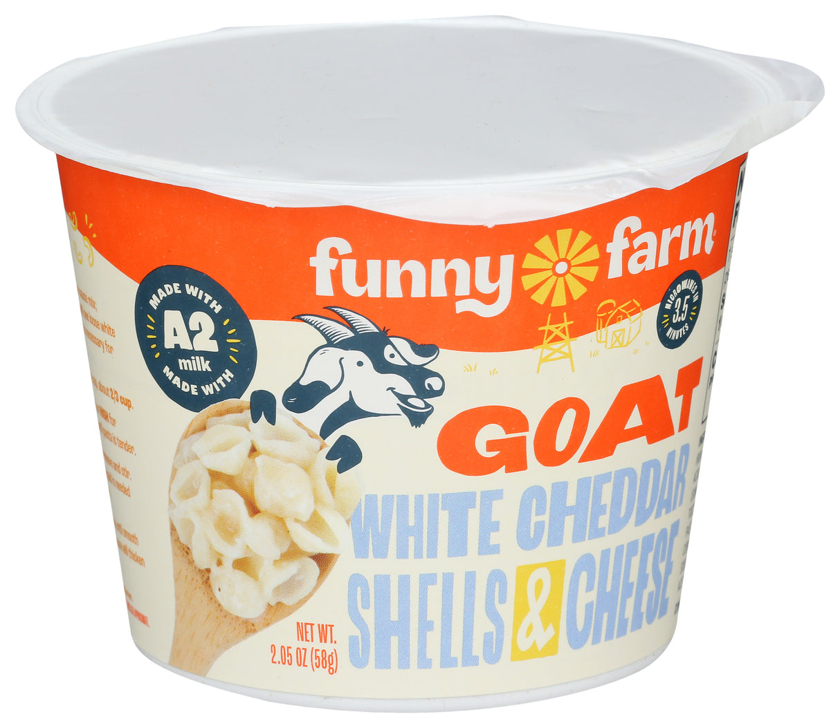 Funny Farm Goat White Cheddar Shells & Cheese, 2.05 o z, 8 Pack