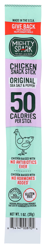 Mighty Spark Original Sea Salt & Pepper Chicken Snack Stick 1 oz, 12 Pack