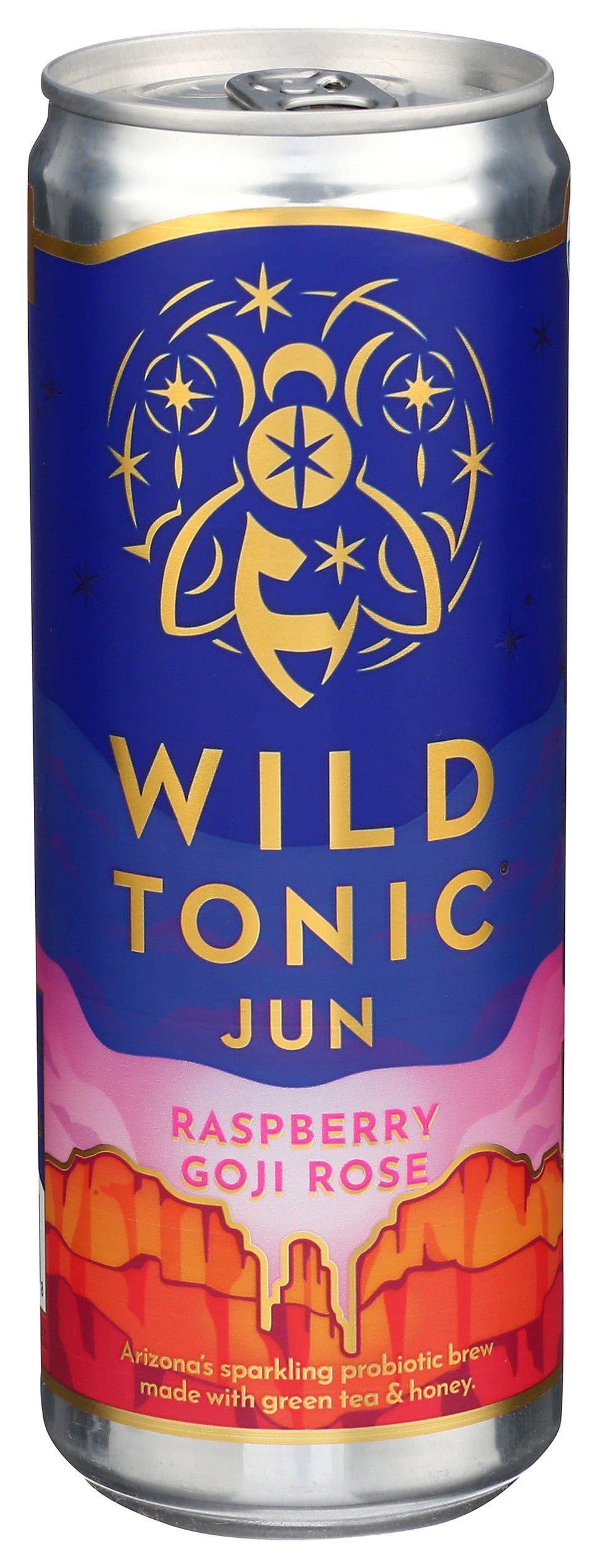 Wild Tonic, Kombucha  Raspberry Gogi Rose Organic 12 Foz, 6 Pack