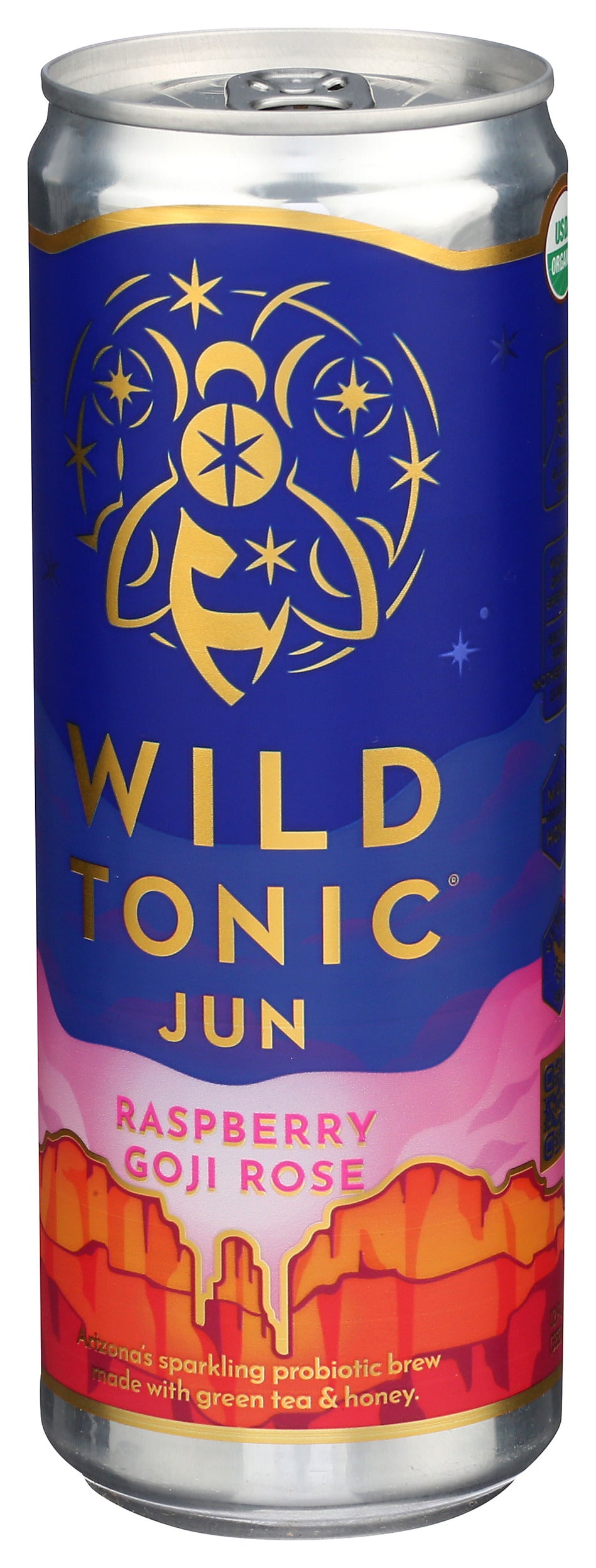 Wild Tonic, Kombucha  Raspberry Gogi Rose Organic 12 Foz, 6 Pack