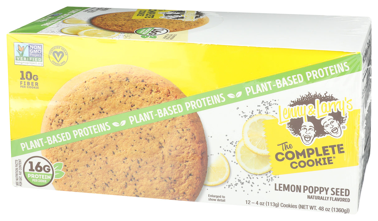 Lenny & Larry's, The Complete Cookie, Lemon Poppy Seed, 4 oz, Pack of 12