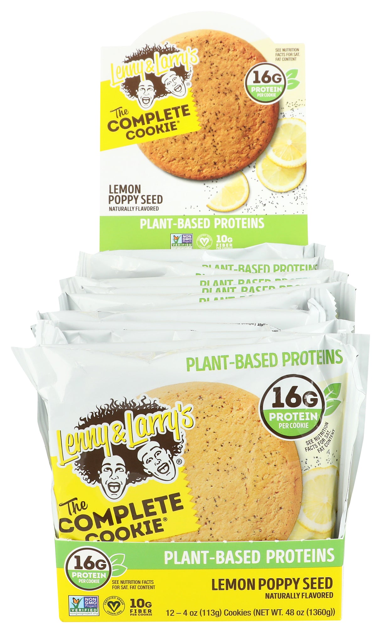 Lenny & Larry's, The Complete Cookie, Lemon Poppy Seed, 4 oz, Pack of 12