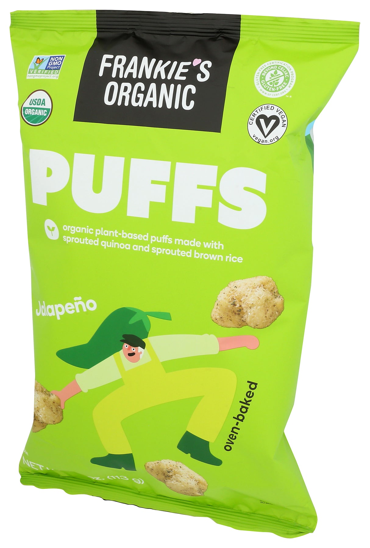 Frankie's Organic Jalapeño Puffs, 4 oz, 12 Pack