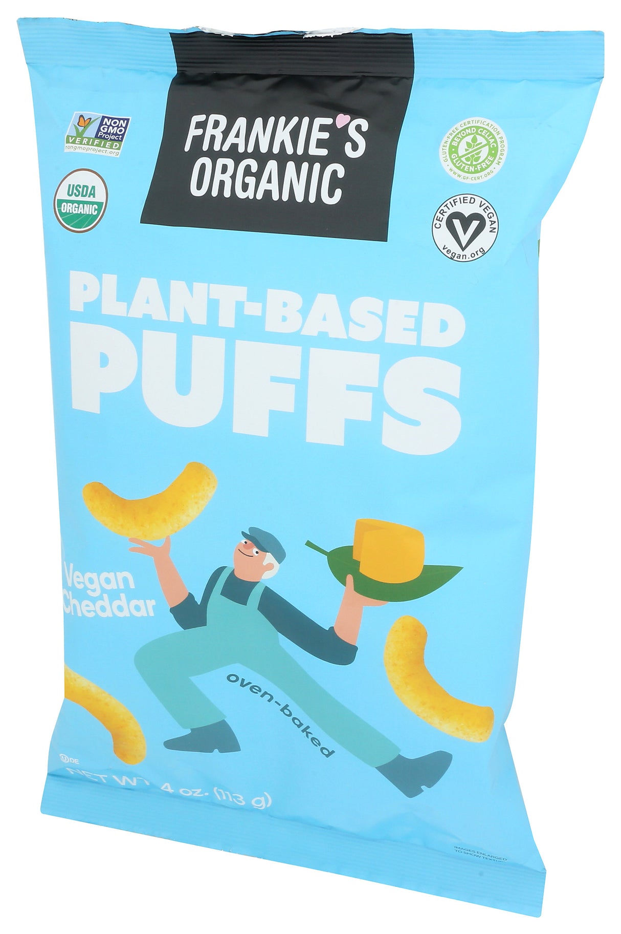 Frankie's Organic Vegan Cheddar Puffs, 4 oz, 12 Pack