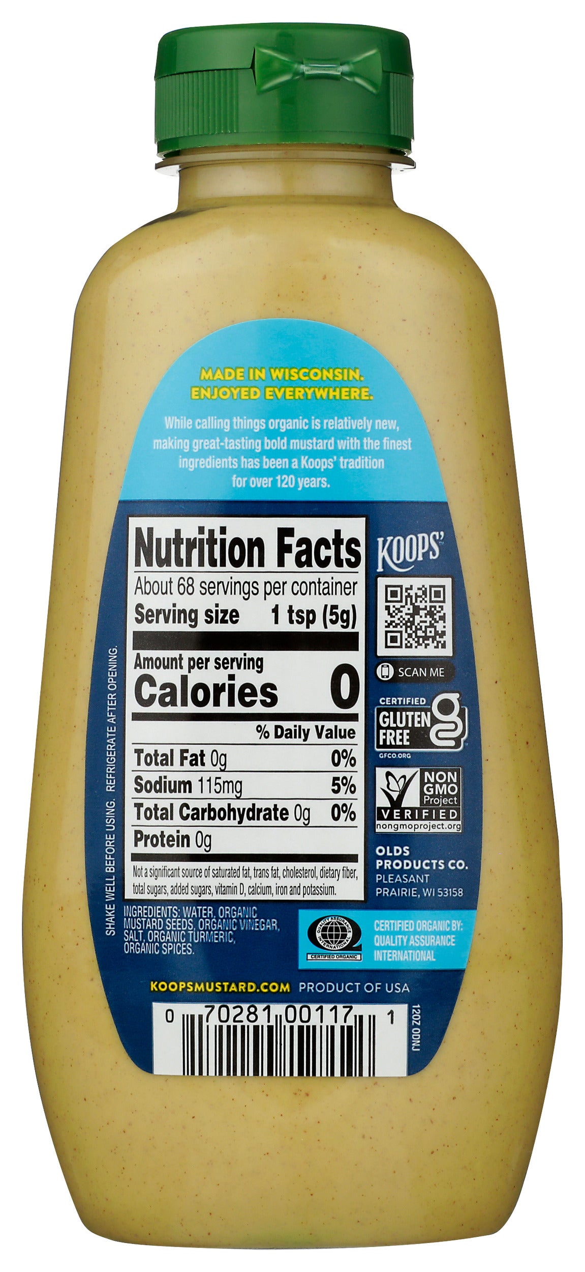 Koops' Organic Dijon Mustard, 12 Oz, 12 Pack