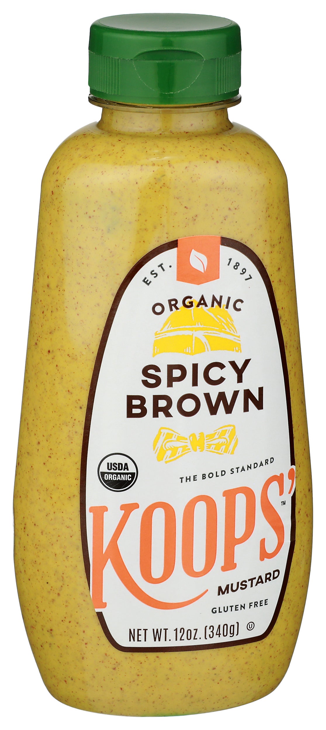 Koops' Organic Spicy Brown Mustard, 12 Oz, 12 Pack