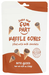 Just The Fun Part, Bite-Size Crispy Mini Waffle Cones with Premium Belgian Milk Chocolate, 4.23 Oz (Pack of 6)