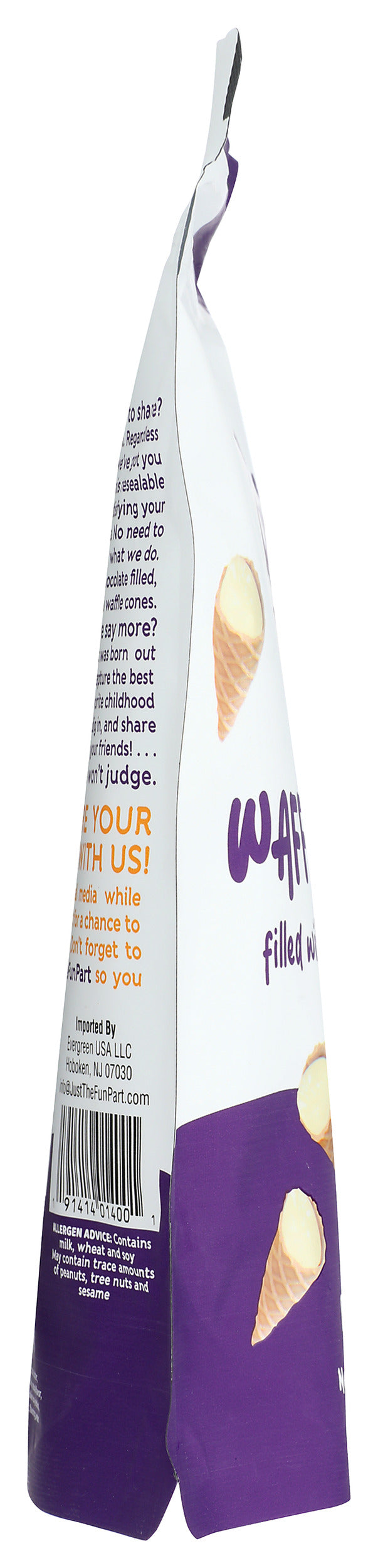 Just The Fun Part, Bite-Size Crispy Mini Waffle Cones With Premium Belgian White Chocolate, 4.23 Oz (Pack of 6)