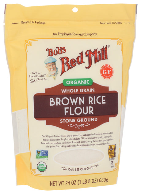 Bob's Red Mill Organic Whole Grain Stone Ground Brown Rice Flour, 24oz (Pack of 4)
