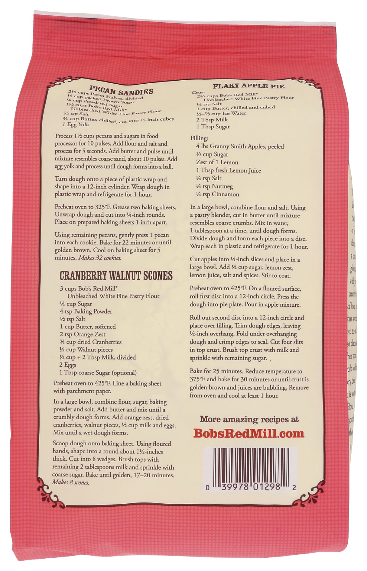 Bob's Red Mill Unbleached White Fine Pastry Flour, 5 Pound (Pack of 4)