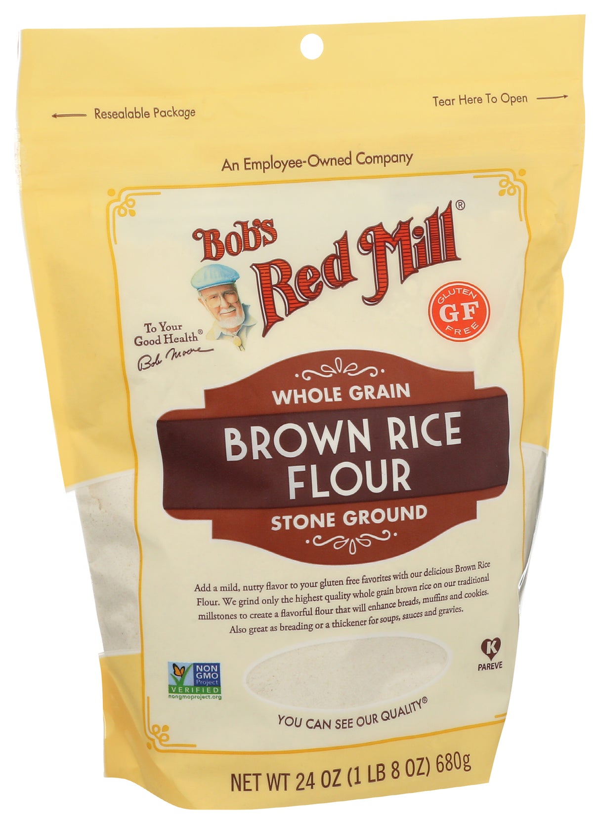 Bob's Red Mill Whole Grain Stone Ground Brown Rice Flour, 24oz (Pack of 4)