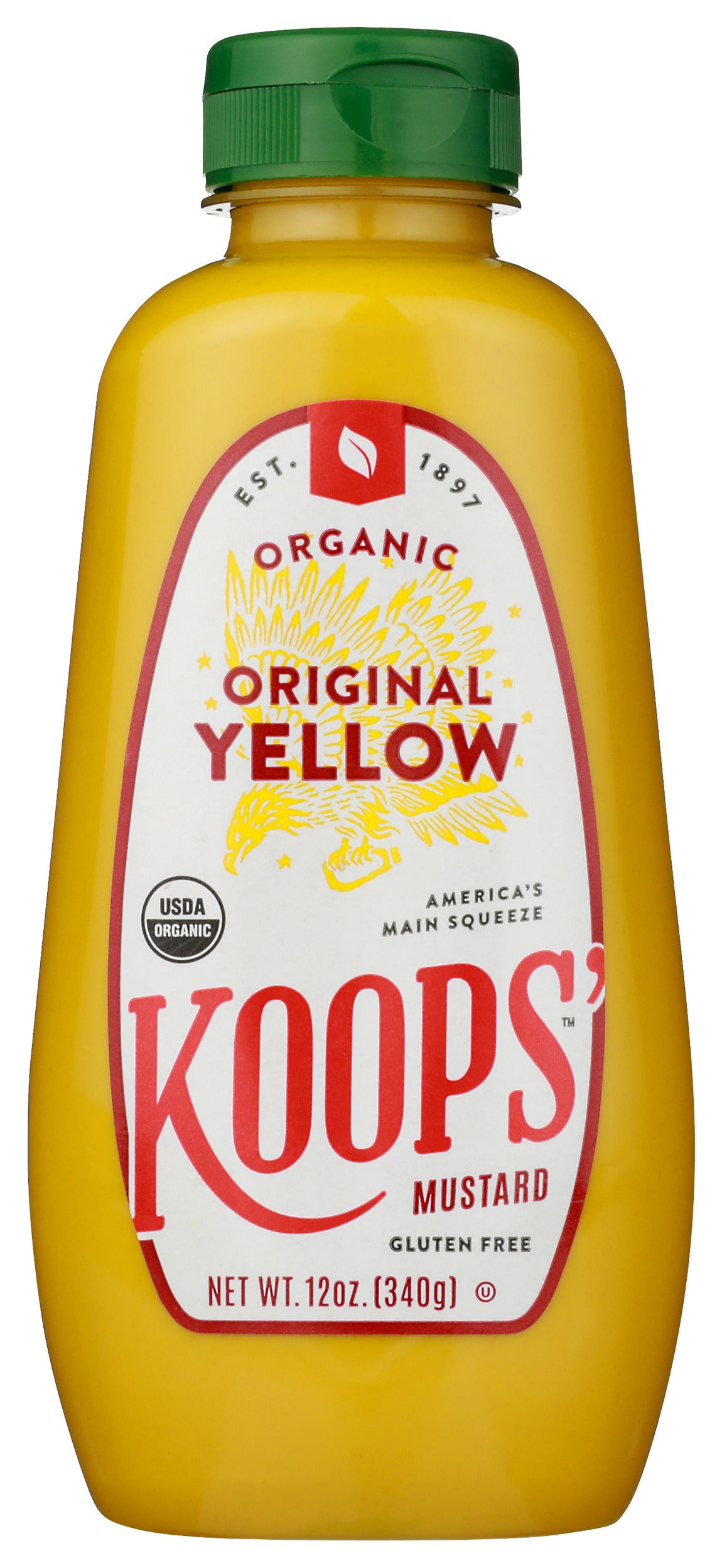 Koops' Organic Original Yellow Mustard, 12 Oz, 12 Pack