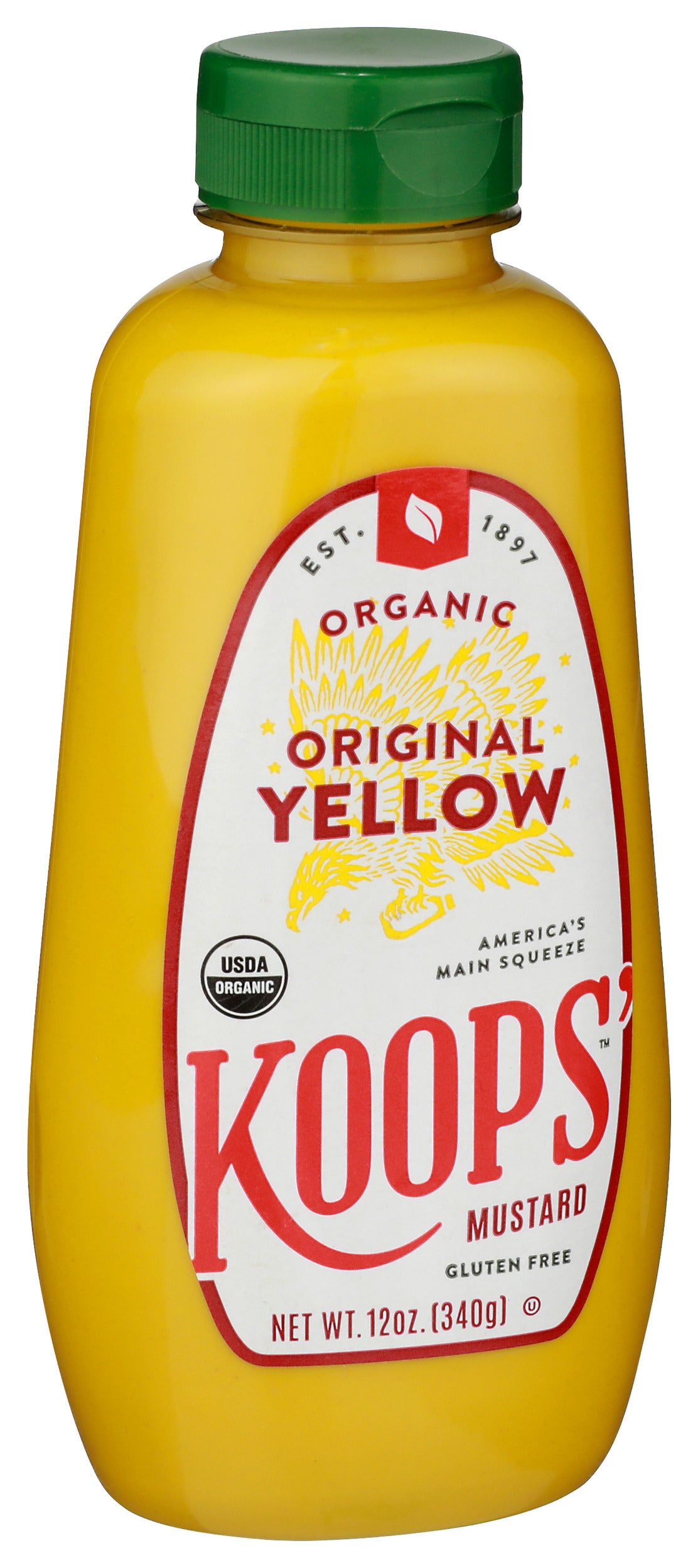 Koops' Organic Original Yellow Mustard, 12 Oz, 12 Pack