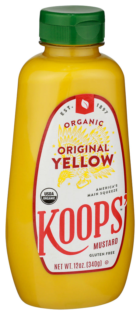 Koops' Organic Original Yellow Mustard, 12 Oz, 12 Pack