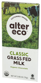 Alter Eco Classic Milk Chocolate Grass Fed, 2.65 Oz (Pack of 12)