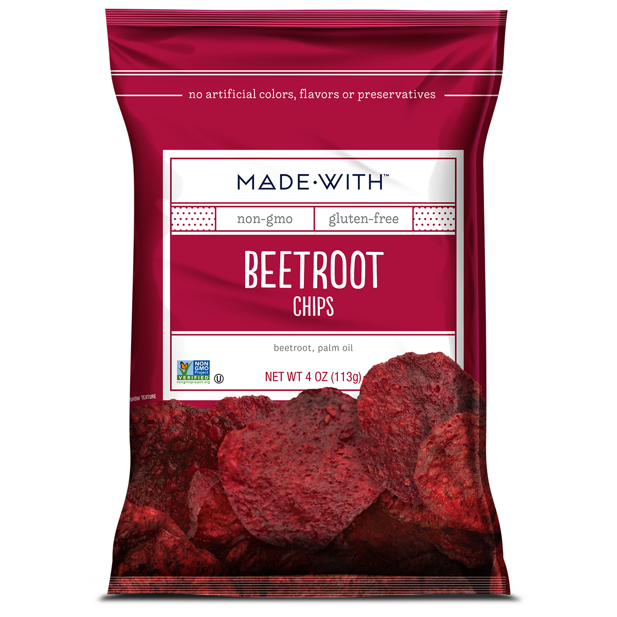 MADE•WITH Beetroot Chips, 4 Oz, Pack of 12