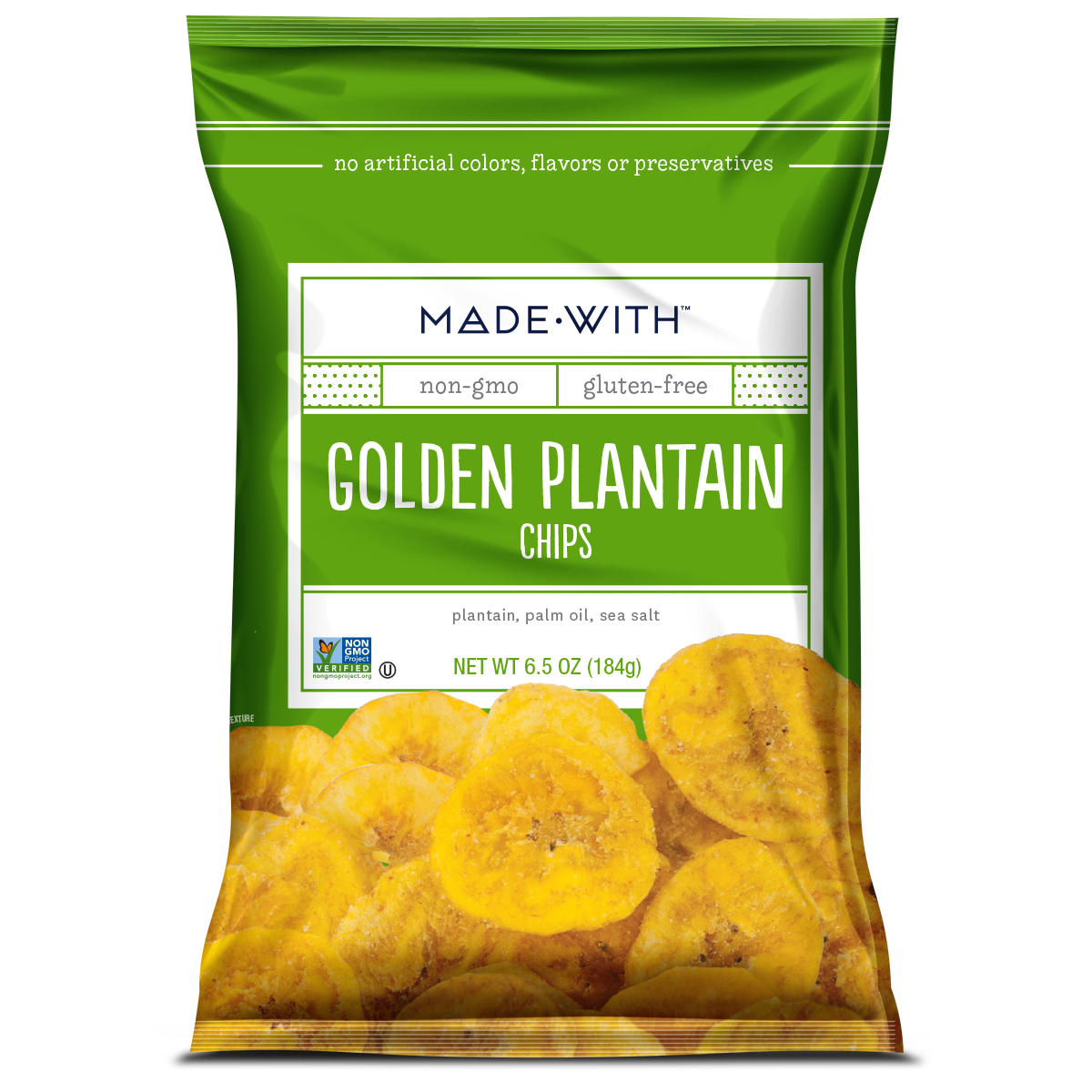 MADE•WITH Golden Plantain Chips, 6.5 Oz, Pack of 12