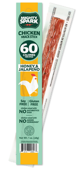 Mighty Spark Honey & Jalapeno Chicken Snack Stick 1 oz, 12 Pack