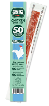 Mighty Spark Original Sea Salt & Pepper Chicken Snack Stick 1 oz, 12 Pack