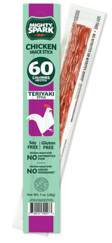 Mighty Spark Teriyaki Style Chicken Snack Stick 1 oz, 12 Pack