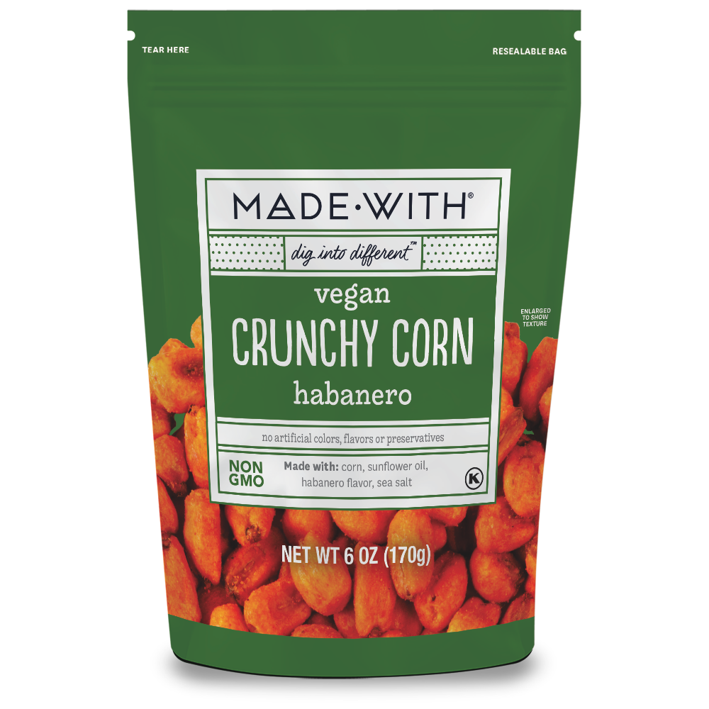 MADE•WITH  Habanero Vegan Corn Nuts, 6 Oz, Pack of 12