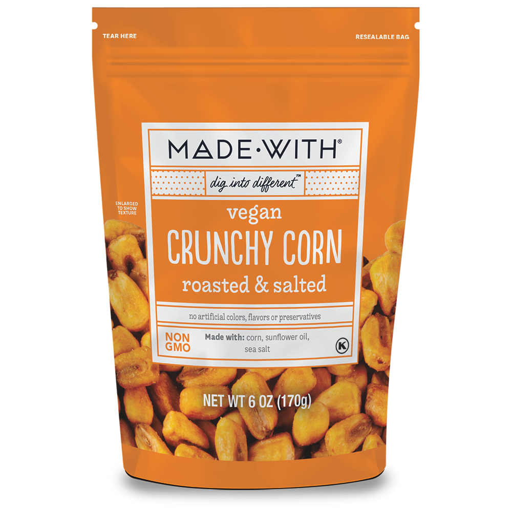 MADE•WITH Roasted Salted Vegan Corn Nuts, 6 Oz, Pack of 12
