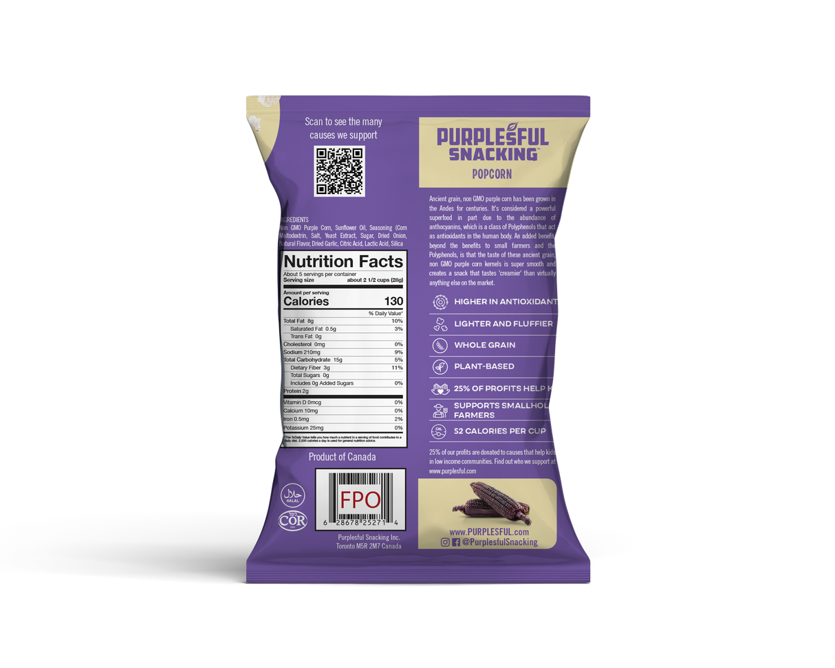 PURPLEsFUL Vegan Cheddar Popcorn, 4.79 oz., 9 Pack