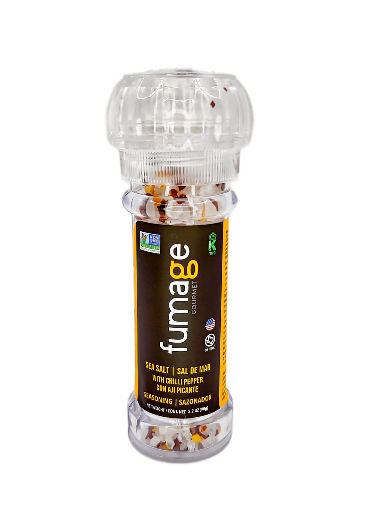 Fumage Gourmet Sea Salt With Chili Peppers Grinder, 3.2 OZ, Pack of 12