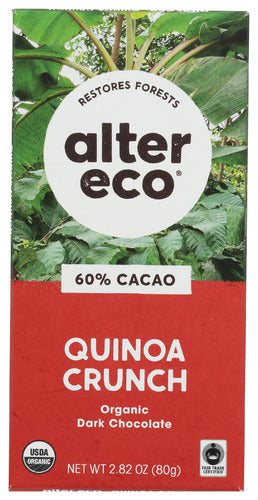 Alter Eco 60% Organic Dark Chocolate Quinoa Crunch, 2.82 ox (Pack of 12)