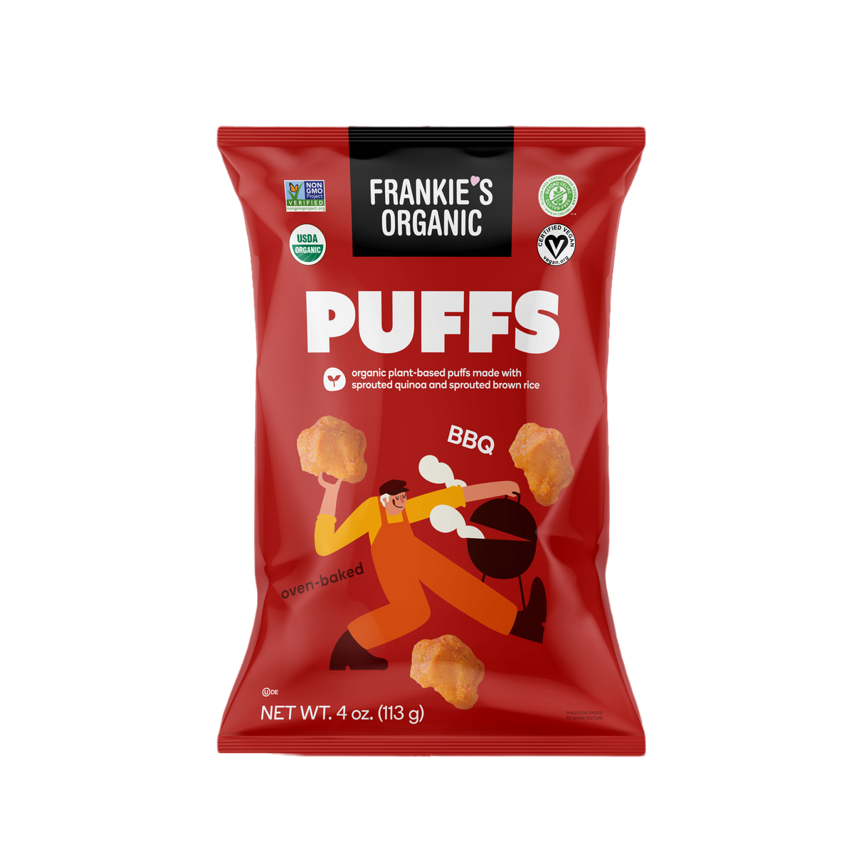 Frankie's Organic BBQ Puffs, 4 oz, 12 Pack