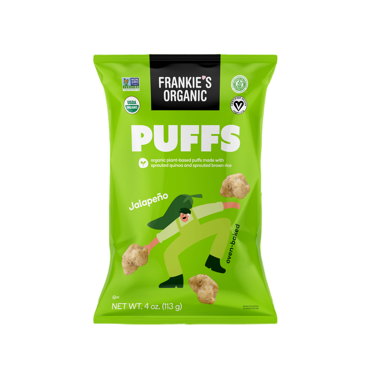 Frankie's Organic Jalapeño Puffs, 4 oz, 12 Pack