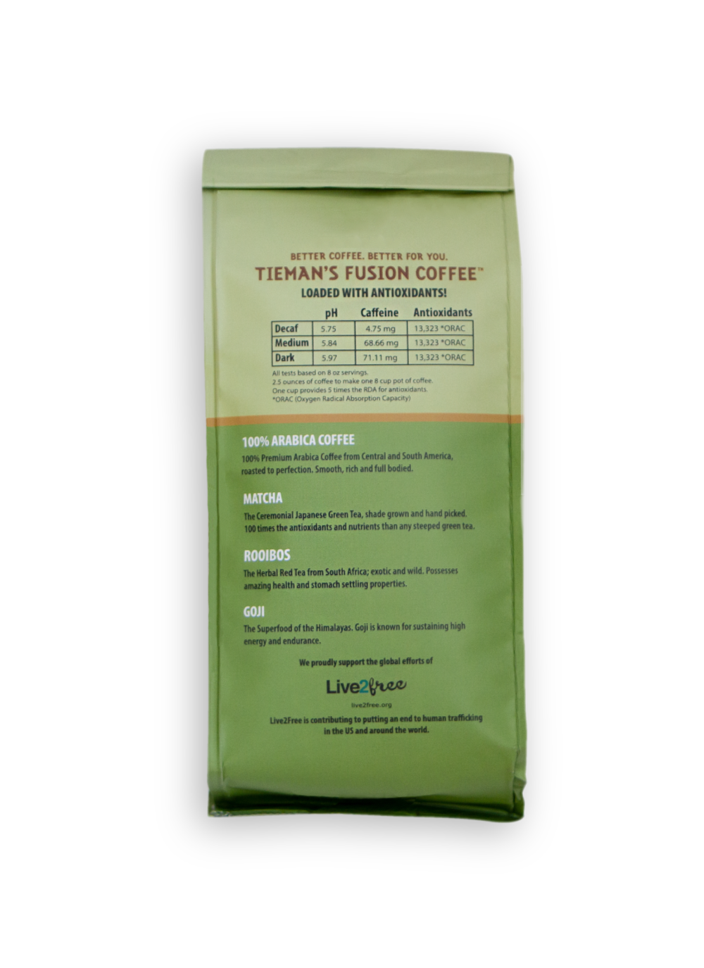 Tieman's Fusion Ground Coffee, Dark, 10oz, Pack of 6