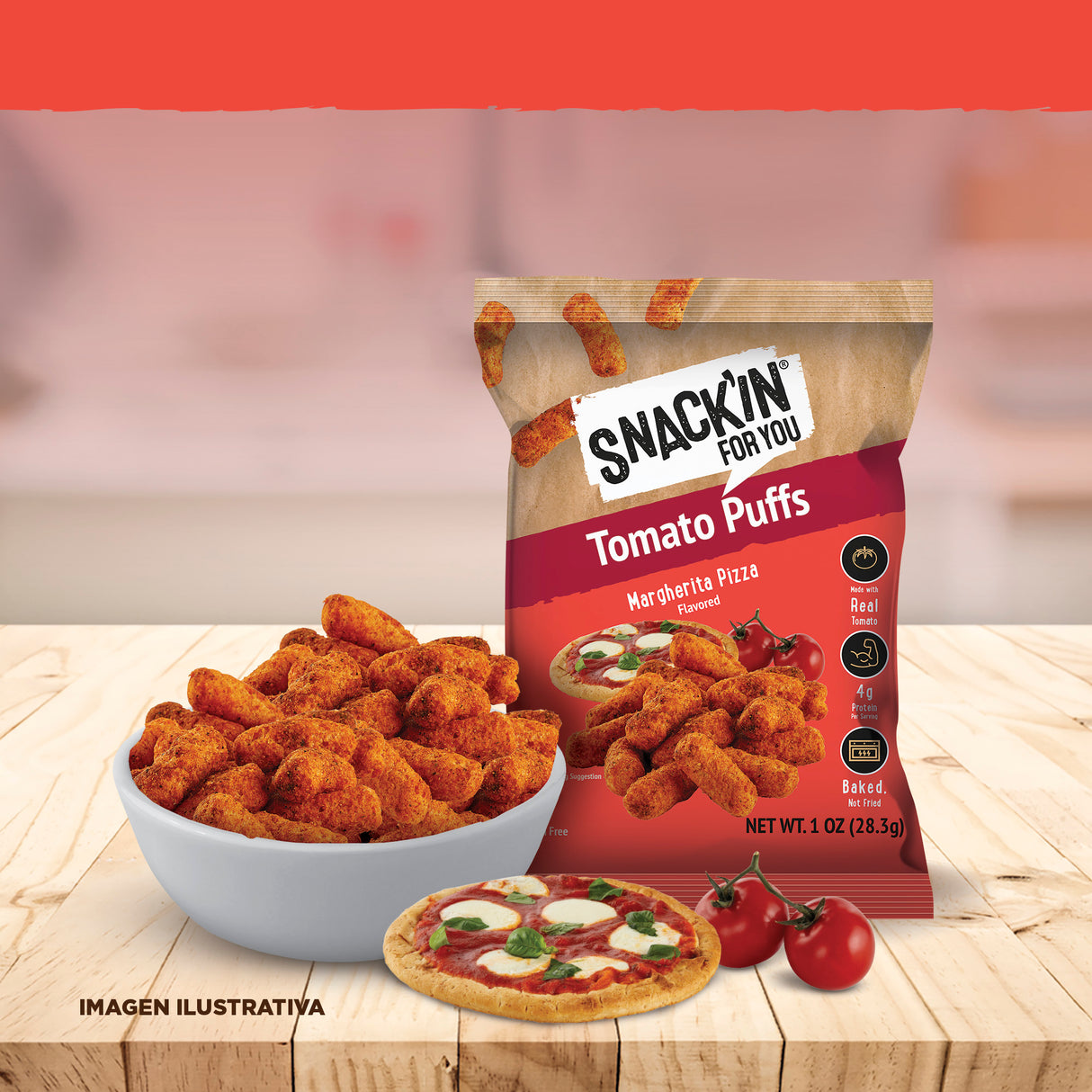 Tomato Puffs Spicy Queso, 4 oz, Pack of 12