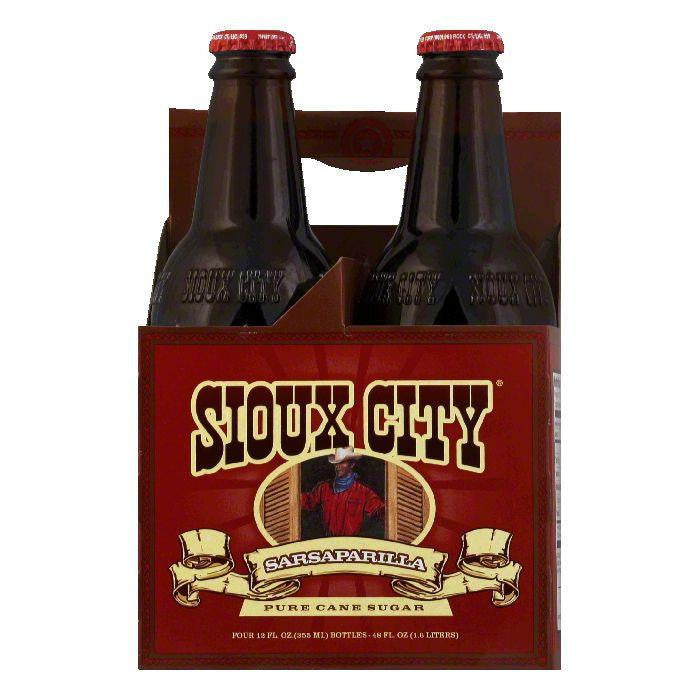 Sioux City Sarsaparilla Soda 4 pack, 12 FO (Pack of 6)