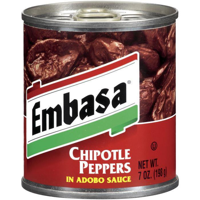 Embasa Chipotle Peppers in Adobo Sauce 7 Oz (Pack of 12)