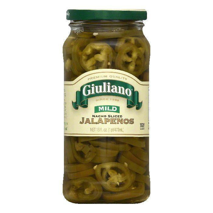 Giuliano Mild Nacho Sliced Jalapenos, 16 OZ (Pack of 6)