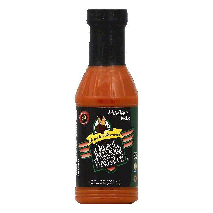 Frank & Teressas Medium Recipe Buffalo Original Anchor Bar Wing Sauce, 12 OZ (Pack of 6)