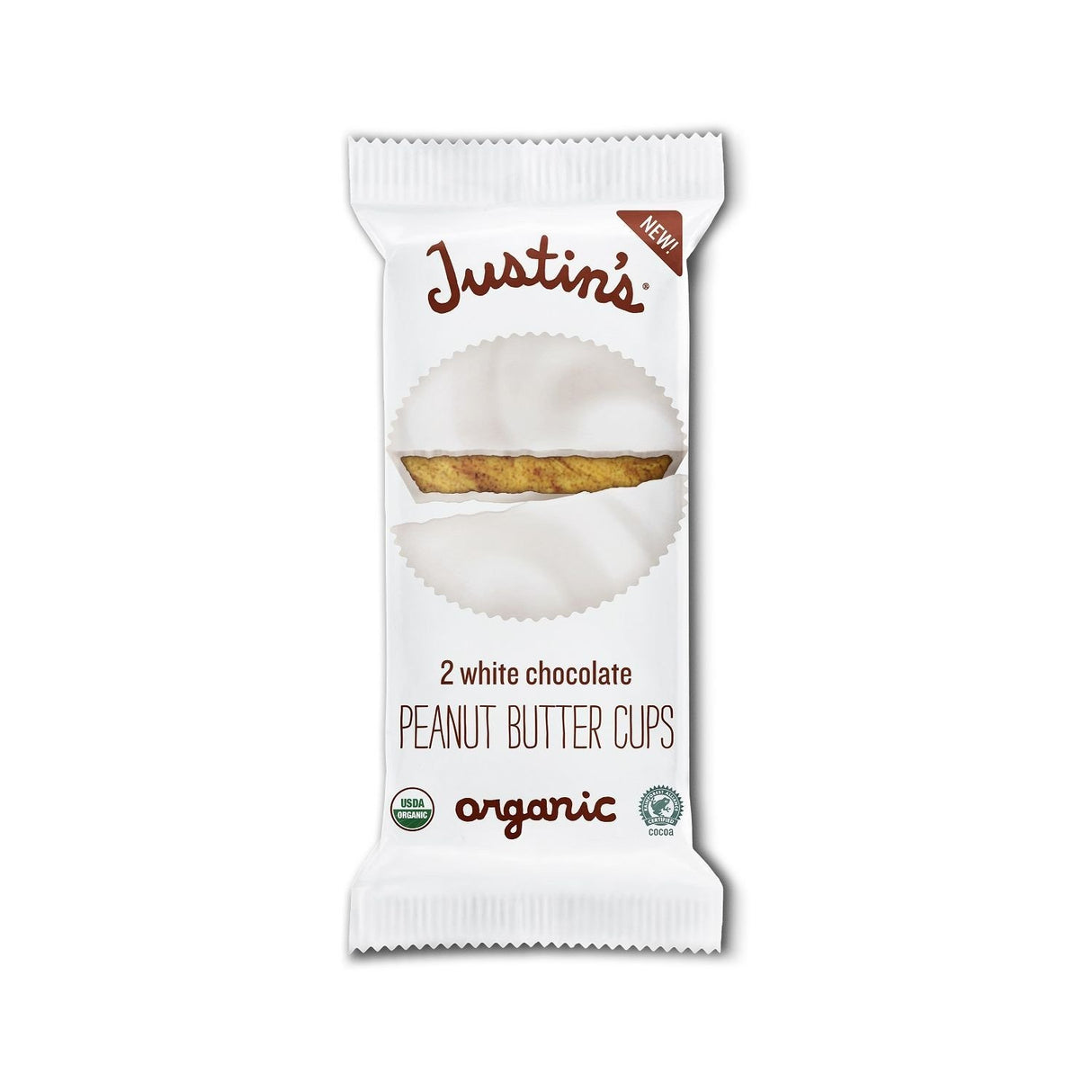 Justin's White Chocolate Organic Peanut Butter Cups, 1.4 Oz (Pack of 12)