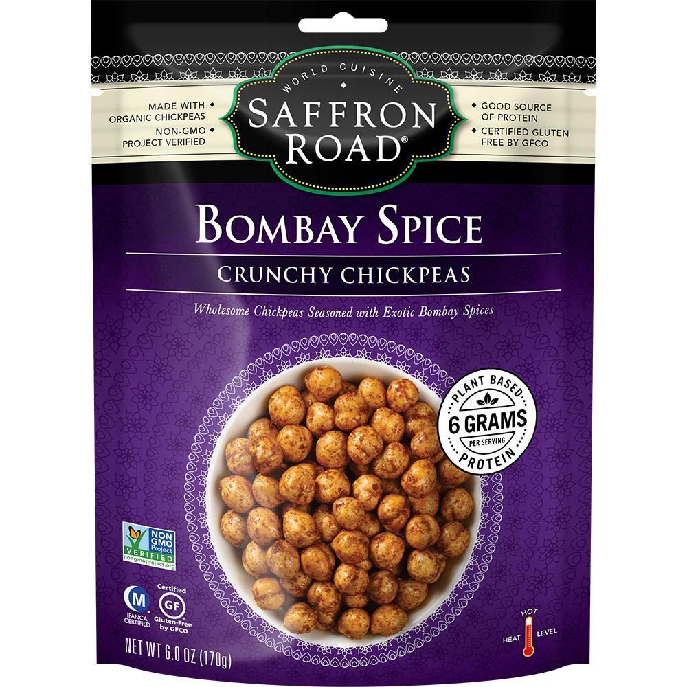 SAFFRON ROAD BOMBAY SPICE CRUNCHY CHICKPEAS, 6 OZ (Pack of 6)